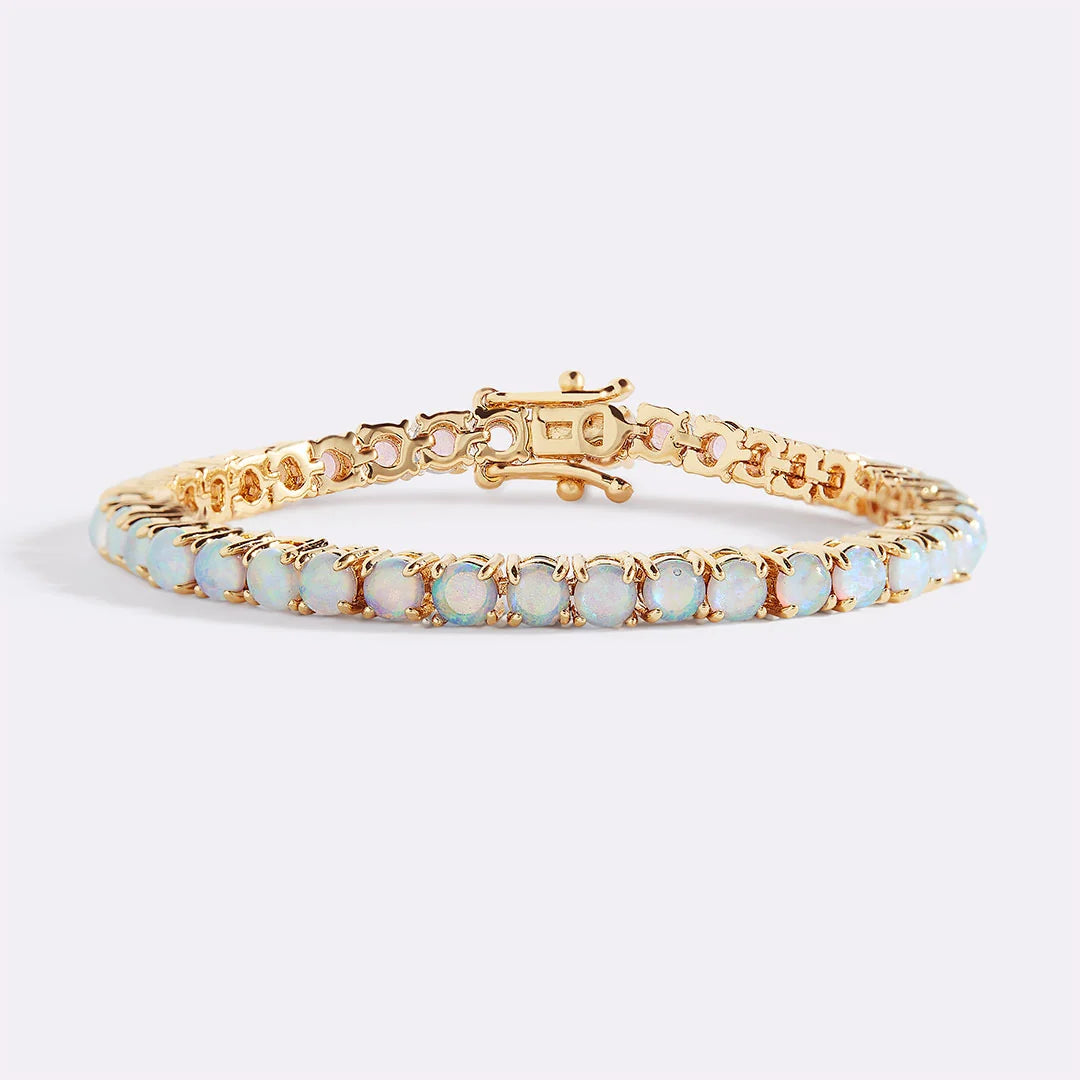 Blue Lab-Grown Opal Tennis Bracelet