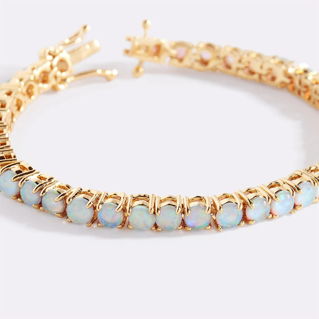 Blue Lab-Grown Opal Tennis Bracelet