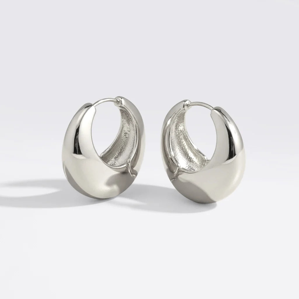 Chunky Round Dome Huggie Earrings