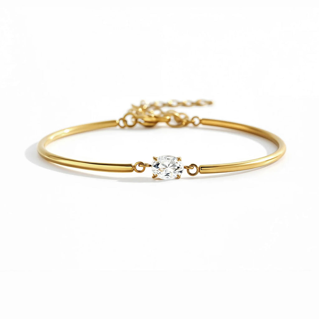 Oval CZ Cuff Bracelet