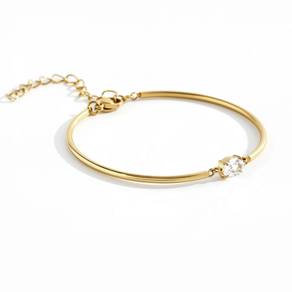 Oval CZ Cuff Bracelet
