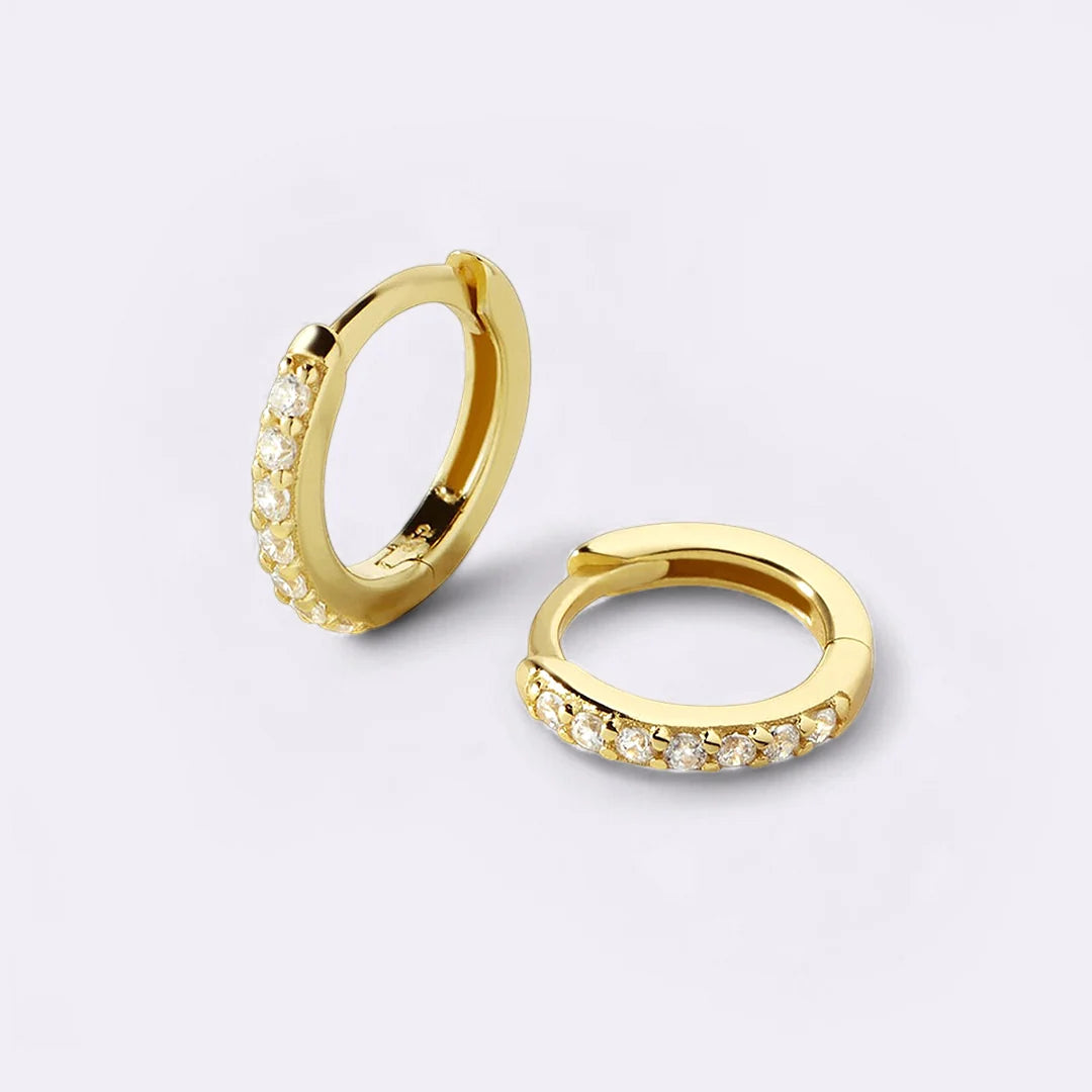 Pave Huggie Hoop Earrings