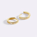 Pave Huggie Hoop Earrings