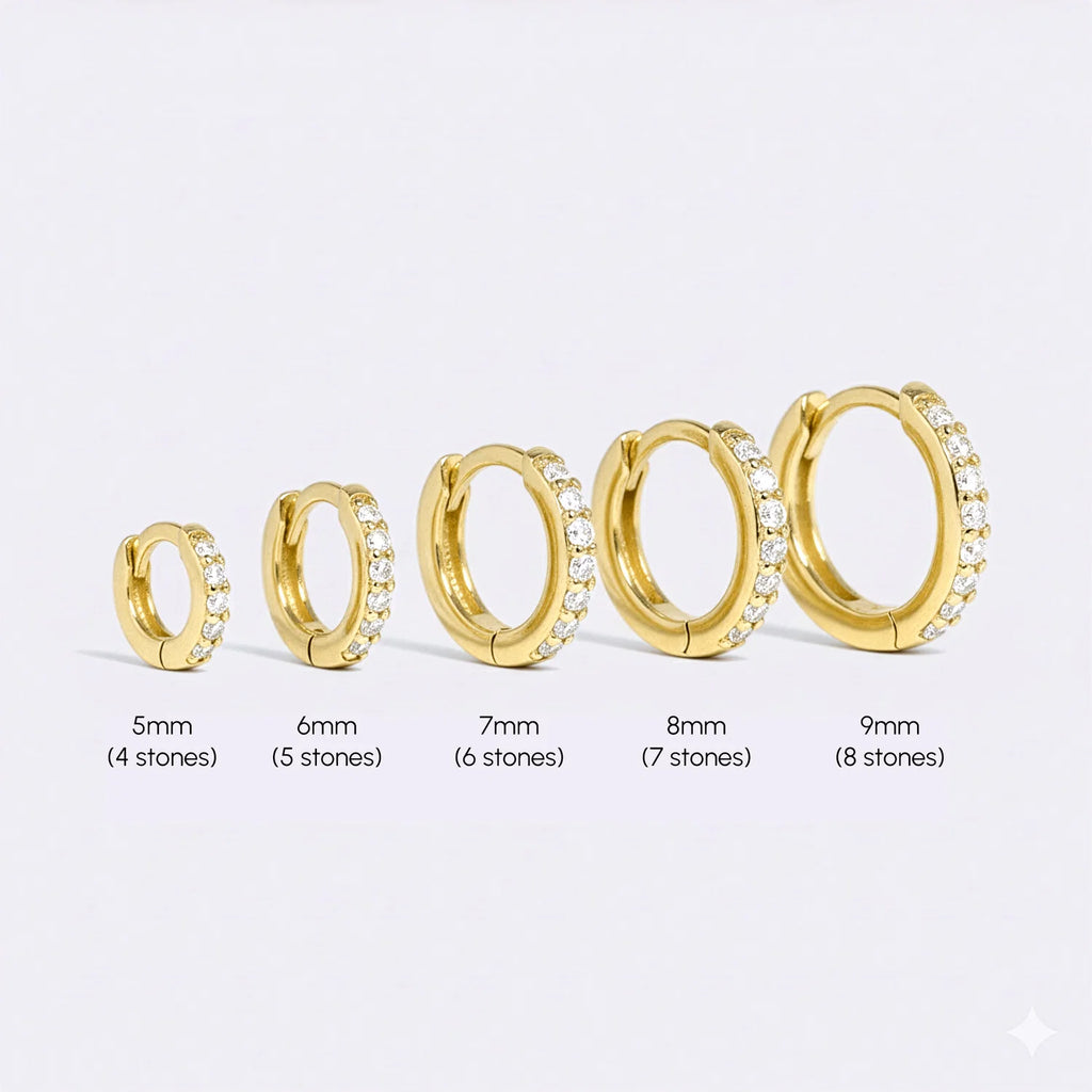 Pave Huggie Hoop Earrings