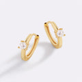 Single Stone Huggie Hoops