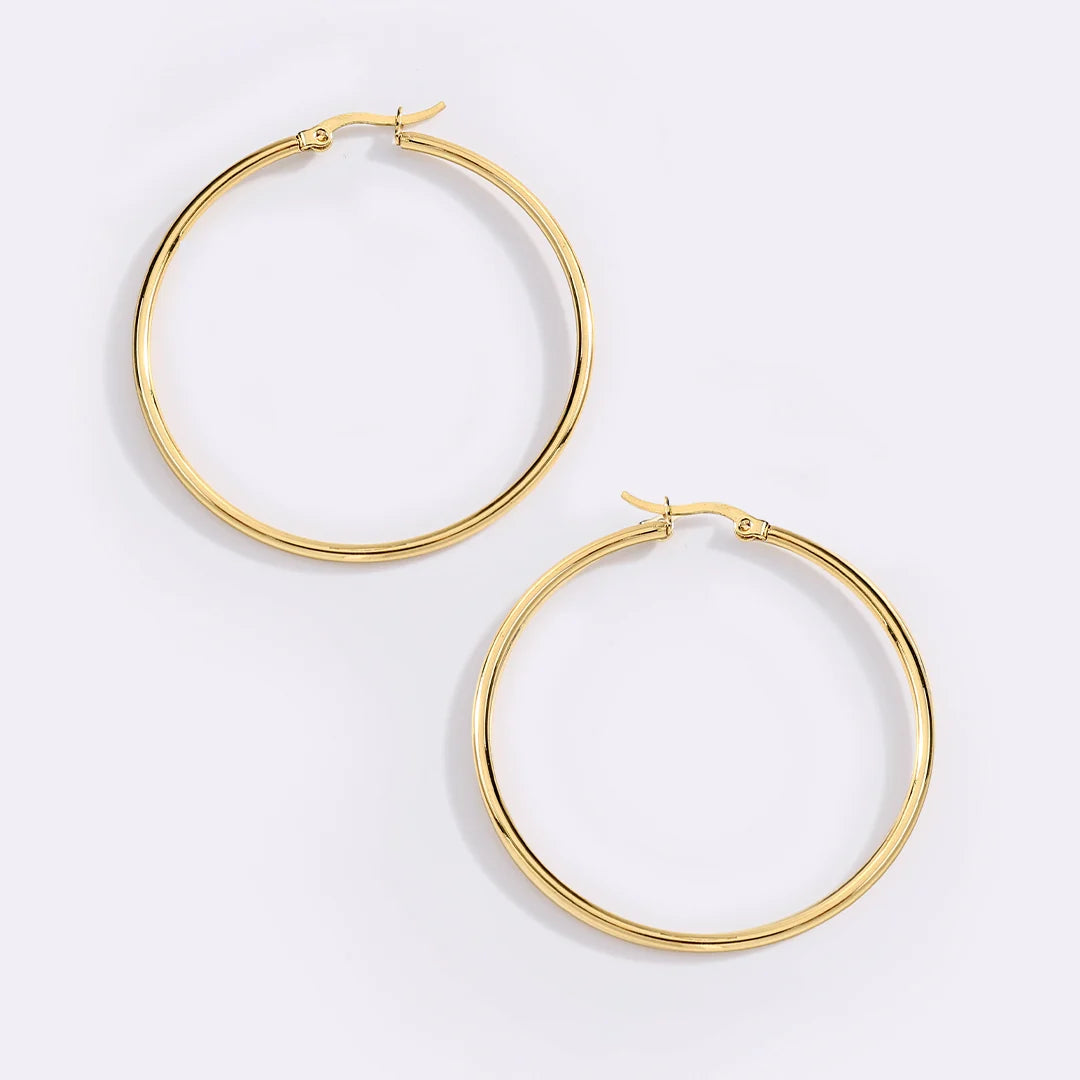 Sleek Thin Hoop Earrings