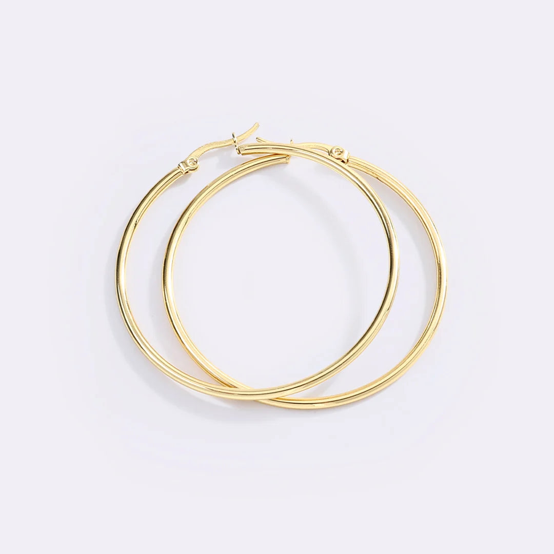 Sleek Thin Hoop Earrings